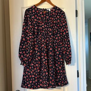 Pop Sugar Navy Dress w/ Red & White Hearts